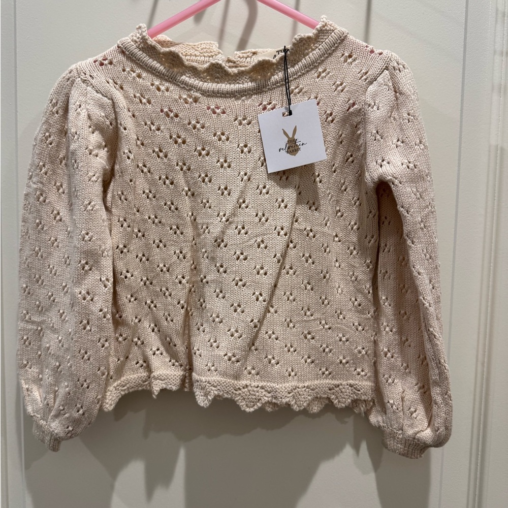 Cream Knit Toddler Girl Sweater